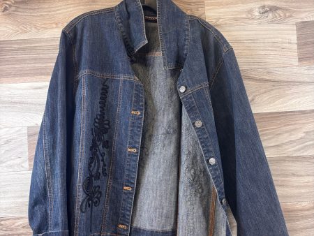 Jacket Denim By Chicos In Blue Denim, Size: Xl For Sale