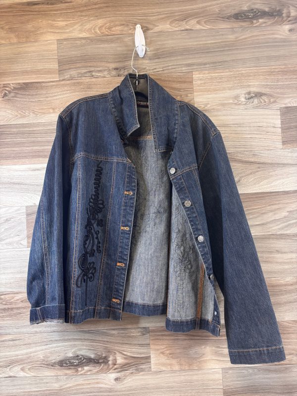 Jacket Denim By Chicos In Blue Denim, Size: Xl For Sale